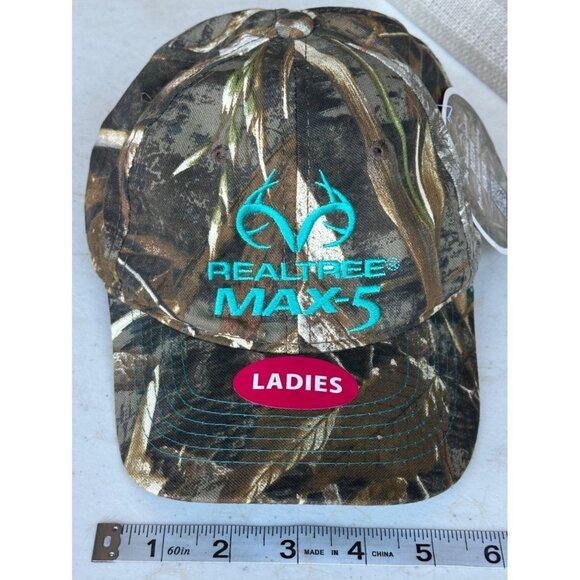 Ladies Realtree Max-5 Camo Teal Blue Baseball Cap Adjustable ONE SIZE (NWT) - Picture 10 of 10